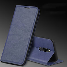 Leather Case Stands Flip Cover L12 Holder for Xiaomi Redmi 8 Blue