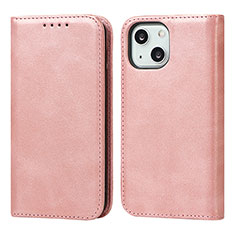 Leather Case Stands Flip Cover L14 Holder for Apple iPhone 13 Rose Gold
