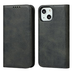 Leather Case Stands Flip Cover L14 Holder for Apple iPhone 14 Plus Black