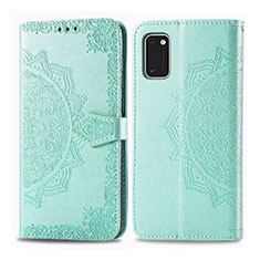 Leather Case Stands Flip Cover L14 Holder for Samsung Galaxy A41 Green