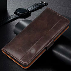 Leather Case Stands Flip Cover L14 Holder for Samsung Galaxy M31 Brown
