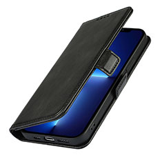 Leather Case Stands Flip Cover L15 Holder for Apple iPhone 14 Black