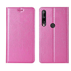 Leather Case Stands Flip Cover L15 Holder for Huawei Honor 9C Pink
