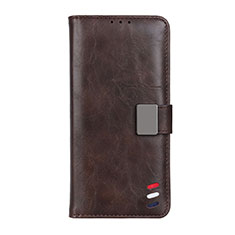 Leather Case Stands Flip Cover L15 Holder for Oppo Find X3 Lite 5G Brown