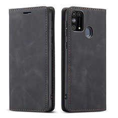 Leather Case Stands Flip Cover L15 Holder for Samsung Galaxy M31 Black