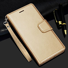 Leather Case Stands Flip Cover L16 Holder for Realme C11 Gold