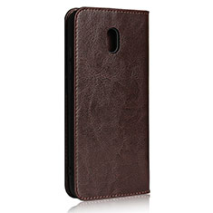 Leather Case Stands Flip Cover L16 Holder for Xiaomi Redmi 8A Brown