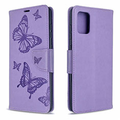Leather Case Stands Flip Cover L17 Holder for Samsung Galaxy A71 5G Purple