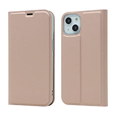 Leather Case Stands Flip Cover L18 Holder for Apple iPhone 13 Mini Rose Gold