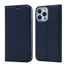 Leather Case Stands Flip Cover L18 Holder for Apple iPhone 13 Pro Blue