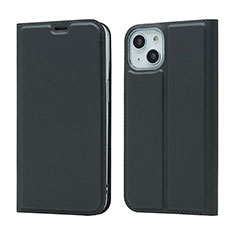 Leather Case Stands Flip Cover L18 Holder for Apple iPhone 14 Black