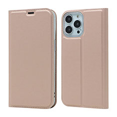 Leather Case Stands Flip Cover L18 Holder for Apple iPhone 14 Pro Max Rose Gold