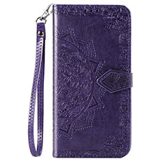 Leather Case Stands Flip Cover L18 Holder for Huawei Y7p Purple