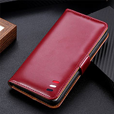 Leather Case Stands Flip Cover L18 Holder for Realme V5 5G Red Wine