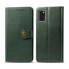Leather Case Stands Flip Cover L18 Holder for Samsung Galaxy A41 Green
