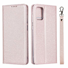 Leather Case Stands Flip Cover L18 Holder for Samsung Galaxy A51 5G Rose Gold