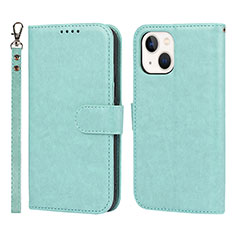 Leather Case Stands Flip Cover L19 Holder for Apple iPhone 14 Plus Matcha Green