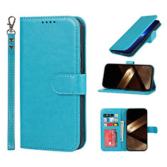 Leather Case Stands Flip Cover L19 Holder for Apple iPhone 14 Pro Max Sky Blue