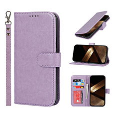 Leather Case Stands Flip Cover L19 Holder for Apple iPhone 14 Pro Purple