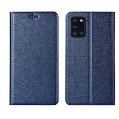 Leather Case Stands Flip Cover L19 Holder for Samsung Galaxy A31 Blue