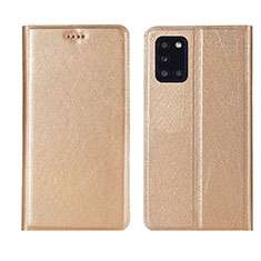 Leather Case Stands Flip Cover L19 Holder for Samsung Galaxy A31 Gold