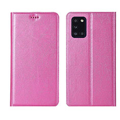 Leather Case Stands Flip Cover L19 Holder for Samsung Galaxy A31 Pink