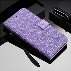 Leather Case Stands Flip Cover L19 Holder for Samsung Galaxy A51 5G Purple