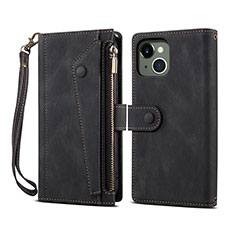 Leather Case Stands Flip Cover L20 Holder for Apple iPhone 13 Mini Black