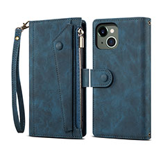 Leather Case Stands Flip Cover L20 Holder for Apple iPhone 13 Mini Blue