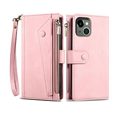 Leather Case Stands Flip Cover L20 Holder for Apple iPhone 13 Rose Gold