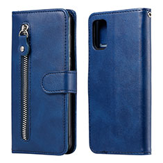 Leather Case Stands Flip Cover L20 Holder for Samsung Galaxy A41 Blue