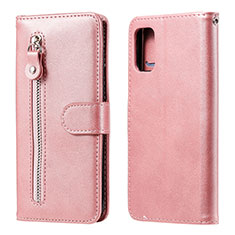 Leather Case Stands Flip Cover L20 Holder for Samsung Galaxy A41 Rose Gold