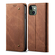 Leather Case Stands Flip Cover L21 Holder for Apple iPhone 13 Brown