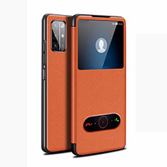 Leather Case Stands Flip Cover L21 Holder for Huawei Honor 30S Orange