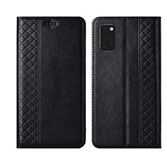 Leather Case Stands Flip Cover L21 Holder for Samsung Galaxy A41 Black