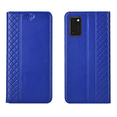 Leather Case Stands Flip Cover L21 Holder for Samsung Galaxy A41 Blue