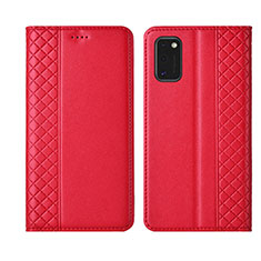 Leather Case Stands Flip Cover L21 Holder for Samsung Galaxy A41 Red