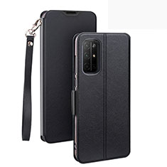 Leather Case Stands Flip Cover L22 Holder for Huawei Honor 30S Black