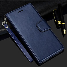 Leather Case Stands Flip Cover L24 Holder for Samsung Galaxy A41 Blue