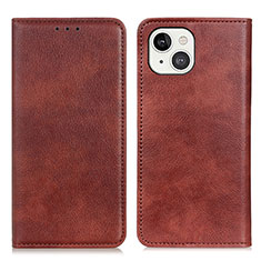 Leather Case Stands Flip Cover L25 Holder for Apple iPhone 13 Mini Brown