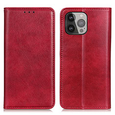 Leather Case Stands Flip Cover L25 Holder for Apple iPhone 13 Pro Max Red