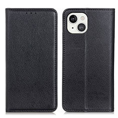 Leather Case Stands Flip Cover L25 Holder for Apple iPhone 14 Black
