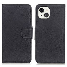 Leather Case Stands Flip Cover L27 Holder for Apple iPhone 14 Black