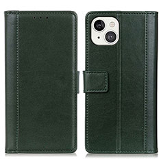 Leather Case Stands Flip Cover L28 Holder for Apple iPhone 13 Green