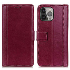 Leather Case Stands Flip Cover L28 Holder for Apple iPhone 13 Pro Max Red