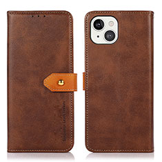 Leather Case Stands Flip Cover L29 Holder for Apple iPhone 13 Brown