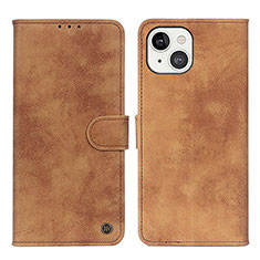 Leather Case Stands Flip Cover L30 Holder for Apple iPhone 13 Brown
