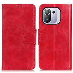 Leather Case Stands Flip Cover M02L Holder for Xiaomi Mi 11 Pro 5G Red
