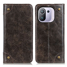 Leather Case Stands Flip Cover M04L Holder for Xiaomi Mi 11 Pro 5G Bronze