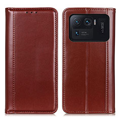 Leather Case Stands Flip Cover M05L Holder for Xiaomi Mi 11 Ultra 5G Brown